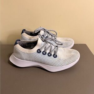 Allbirds Tree Dasher TD Light Gray/Blue Mens Size US 9 Comfort Sneakers